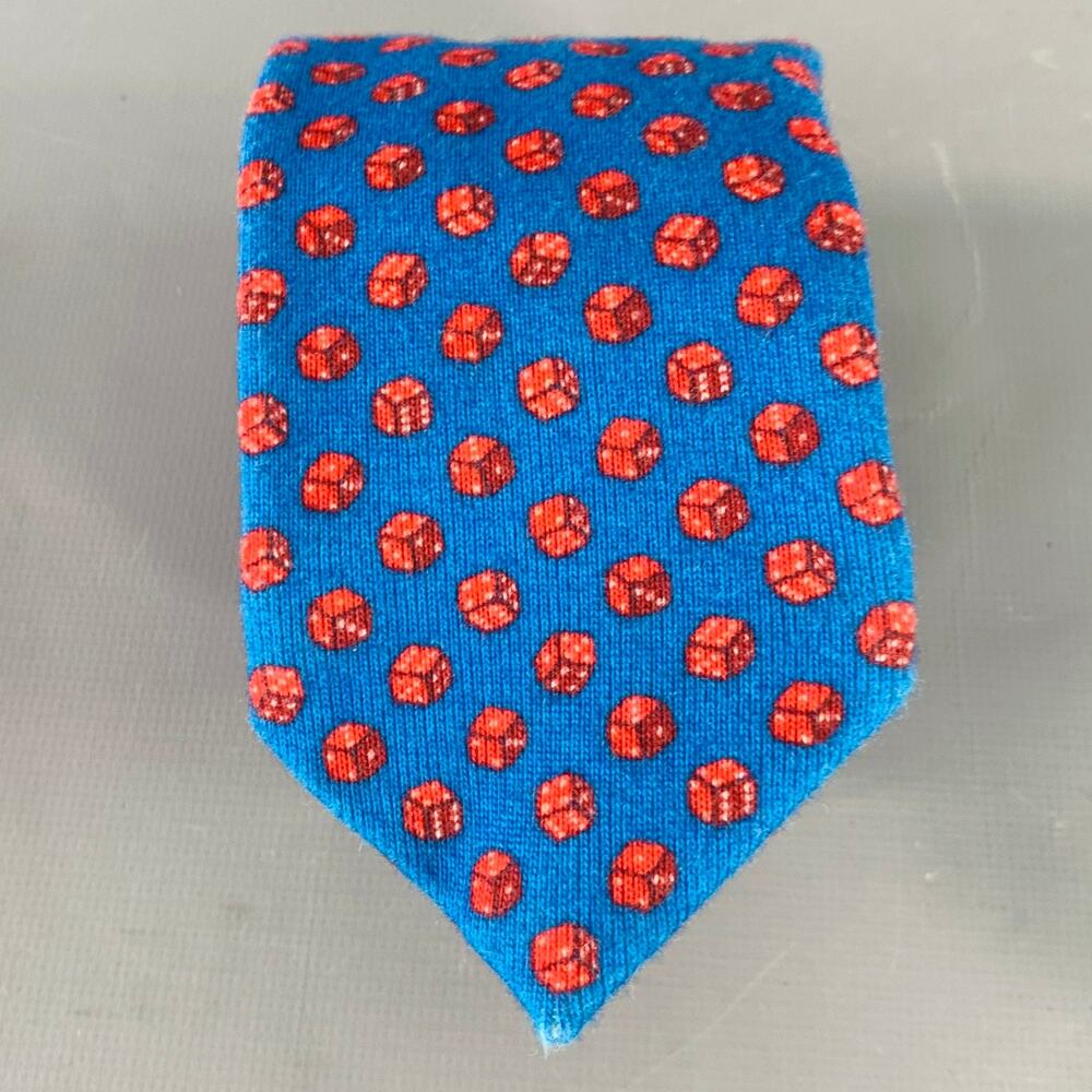 ADAM KIMMEL Red Blue Dice Cotton Skinny Tie